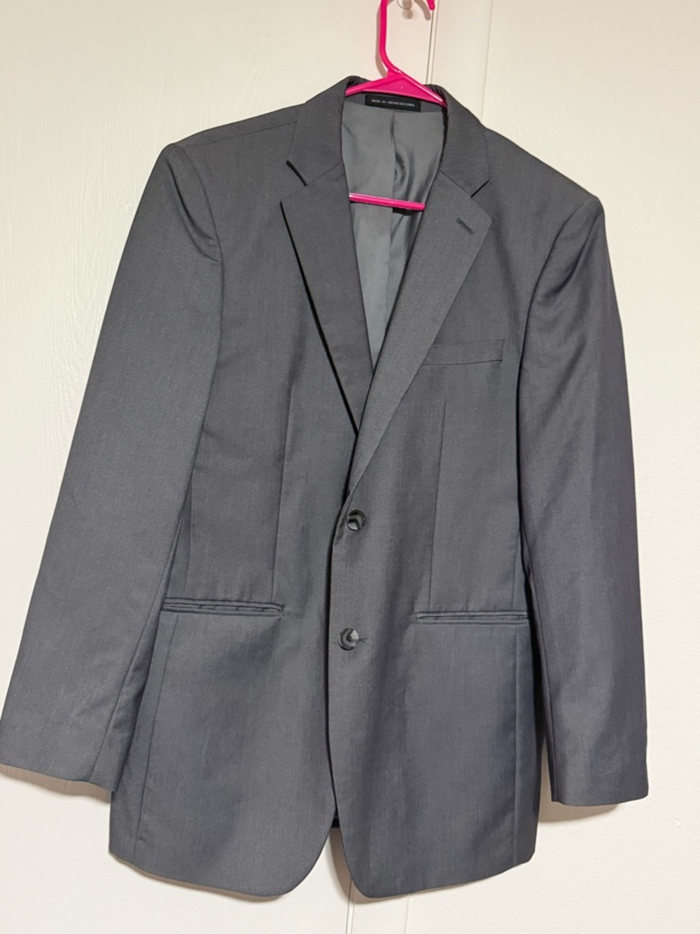 Gray Men's Two-Button Suit Jacket